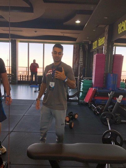 Mah in a training facility at sunset